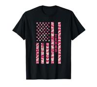 Texas Lone Star State Pink Camo USA Flag Distressed T-Shirt