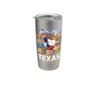 Texas Lone Star State Pride Symbols Collage Art Stainless Steel Insulated Tumbler
