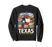 Texas Lone Star State Pride Symbols Collage Art Sweatshirt