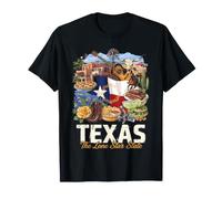 Texas Lone Star State Pride Symbols Collage Art T-Shirt