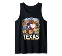 Texas Lone Star State Pride Symbols Collage Art Tank Top