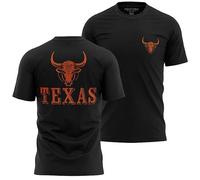 Texas Longhorn Shirts, Texas Shirt for Men, Front & Back, Austin Lonestar State Cowboy and Rodeo Fan T-Shirt, Black, Medium