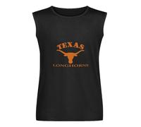 Texas Longhorns Football Logo Men's Vest Tank T-Shirt Unisex Black Sleeveless Tee S