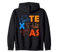 Texas Lover Men BBQ Texas Souvenir Cowboy Texas Zip Hoodie