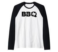 Texas Map Barbecue Texas BBQ Raglan Baseball Tee