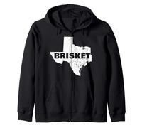 Texas Map BBQ Texas Brisket Zip Hoodie