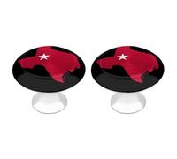 Texas Map Flag Round Drawer Knobs Stainless Steel Cabinet Knob Decorative Pulls for Furniture Dresser Cupboard 2 PCS