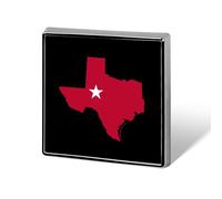 Texas Map Flag Square Metal Brooches 1 Inch Decorative Badges Exquisite Decorations Pins for Clothing