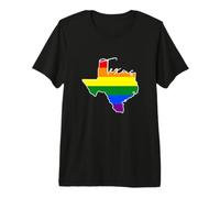 Texas Map USA State Texas Rainbow Flag Pride Month Premium T-Shirt