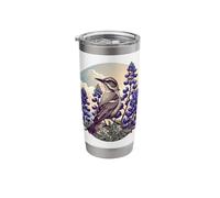 Texas Mockingbird On Blue Bonnet Flower Stainless Steel Insulated Tumbler