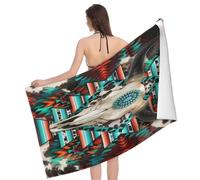 Texas Native Medicine Wheel Cow Skull Swim Towels Swim Towels Supersoft Beach Towel Compact Bathsheet For Gym Travel Swimming 80X130Cm
