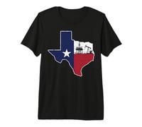 Texas Oilfield Worker Pumpjack Oil Rig State Silhouette Premium T-Shirt