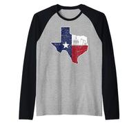 Texas Oilfield Worker Pumpjack Oil Rig State Silhouette Raglan Baseball Tee