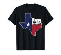 Texas Oilfield Worker Pumpjack Oil Rig State Silhouette T-Shirt
