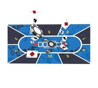 Texas Poker Mat, Holdem Poker Mat | Portable Rubber Play Mat with Texas Poker Holdem Pad Design for Table Game Rooms, Friends Gatherings and Entertainment at the