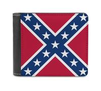 Texas Rebel Flag Funny Wallet for Men RFID Blocking Bifold Wallet Soft Billfold with Card Slots Custom Gifts