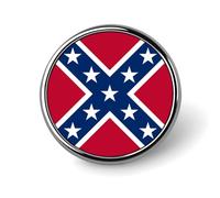 Texas Rebel Flag Round Brooch Pin Lapel Pins Tie Suit Dress Accessories Wedding Birthday for Men Women