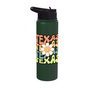 Texas Retro Daisy Groovy Home State Pride Stainless Steel Insulated Water Bottle