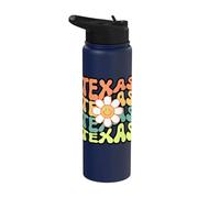 Texas Retro Daisy Groovy Home State Pride Stainless Steel Insulated Water Bottle