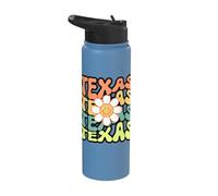 Texas Retro Daisy Groovy Home State Pride Stainless Steel Insulated Water Bottle