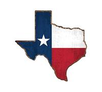 Texas Rustic State Flag Cut Out Metal Tin Sign Wall Décor Man Cave Bar Texans Lone Star Die Cut Large 14 Inch