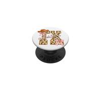 Texas Sixth Birthday Cowgirl Leopard Bow Graphic PopSockets Adhesive PopGrip