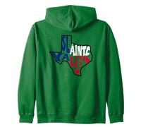Texas Slainte Y'all Irish Texas Clover Lone Star Novelty Zip Hoodie