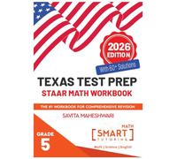 Texas STAAR Test prep practice book Grade 5: Largest number of high quality more than 300 practice problems categorized in 4 main categories of STAAR