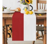 Texas Star Flag Table Runner 13x36 Inches Long Star and White Red Stripe Cotton Linen Table Runner Burlap Style for Dinner Table Party Decor Tabletop Decorations