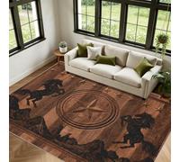 Texas Star Horse Door Mat 60 x 90 cm Rustic Small Rugs for Bedroom