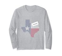 Texas State Dotted Flag Art Lone Star Pride Patriotic Design Long Sleeve T-Shirt