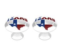 Texas State Flag 2 PCS Funny Drawer Knobs with Screw Round Metal Cabinet Pulls for Kitchen Cupboard Furniture