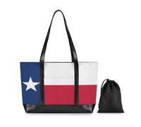 Texas State Flag Blue Red Large Capacity 14inch Laptop Bag for Women with Zipper Bags for Work for Teacher with bolso de trabajo para mujer