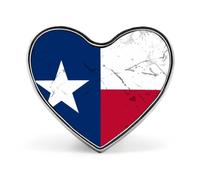 Texas State Flag Distressed Heart Brooch Cute Badge Lapel Pins