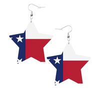 Texas State Flag Leather Star Shaped Earrings Fashion Accessories Lightweight Festivals Parties Everyday Life