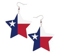 Texas State Flag Leather Star Shaped Earrings Fashion Accessories Lightweight Festivals Parties Everyday Life