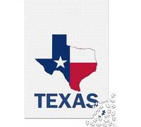 Texas State Flag Map 1000 Piece Jigsaw, Festive Gift, 38x26cm/1000pcs