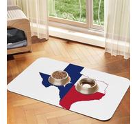 Texas State Flag Map Absorbent Leather Pet Tablecloth Non-Slip Dining Pad For Puppy Kitten Food Water Bowls