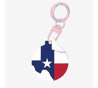 Texas State Flag Map Print Round Acrylic Pet Tag, Dog Neck Pendant Tags for Pets Circular Dog Cat Collar Name Tags