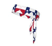 Texas State Flag Map Print Sport Head Ties Headbands Bandanas Workout Hair Band Athletic Sweatbands for Running Tennis