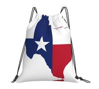Texas State Flag Map Print Unisex Drawstring Bag Foldable Drawstring Backpack Adjustable Swimming Bags For Hiking Swim Picnic