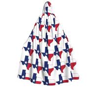Texas State Flag Map print Unisex Medieval Viking Hooded Cape Cloak for Halloween Cosplay, Christmas Party Costume Outfits