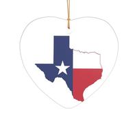 Texas State Flag Map Print Wedding Gift Ideas for Couples, A Just Married Acrylic Christmas Tree Ornament