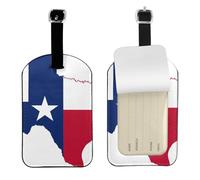 Texas State Flag Map Printed Leather Luggage Tag, Durable Baggage Identifier, Soft PU ID Label, for Business Travel