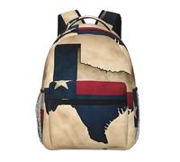 Texas State Flag Map With One Star Print Casual Daily Bookbag, 20 * 29 * 40cm Durable Basic Backpack For Travel And Vacation Classics Daypack
