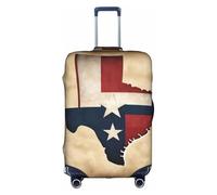 Texas State Flag Map With Two White Stars Print Travel Elastic Suitcase Luggage Baggage Cover Protector, Washable And Anti-Scratch, White, XL