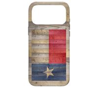 Texas State Flag on Photo of Grained Wood Planks Case for iPhone 17 Pro Max