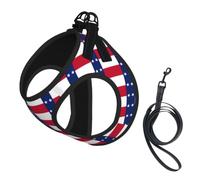 Texas State Flag Pet Leash Vest For Small Dogs Cats Reflective Adjustable Soft Outdoor Walking Hiking Training