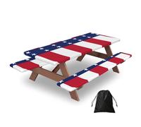 Texas State Flag Print Camping Essentials Waterproof Camping Table And Bench Cover With Drawstring Bag 183 Cm