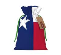 Texas State Flag Print Christmas Drawstring Holiday Candy Bag Xmas Sacks Reusable Wrapping Bags Party Favor